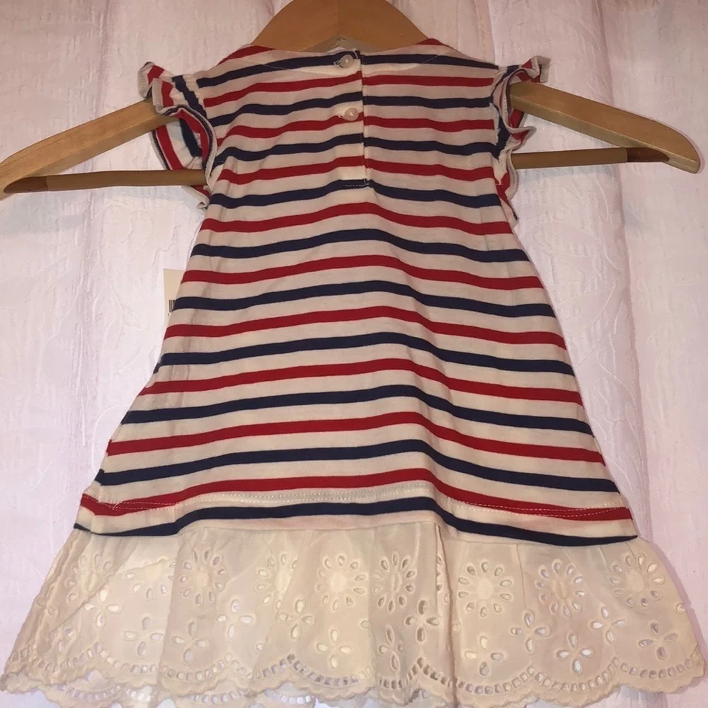 Baby Gap NWT  red and blue striped dress size 6-12 M
